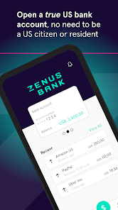 Zenus Bank: U.S. bank accounts screenshot 1